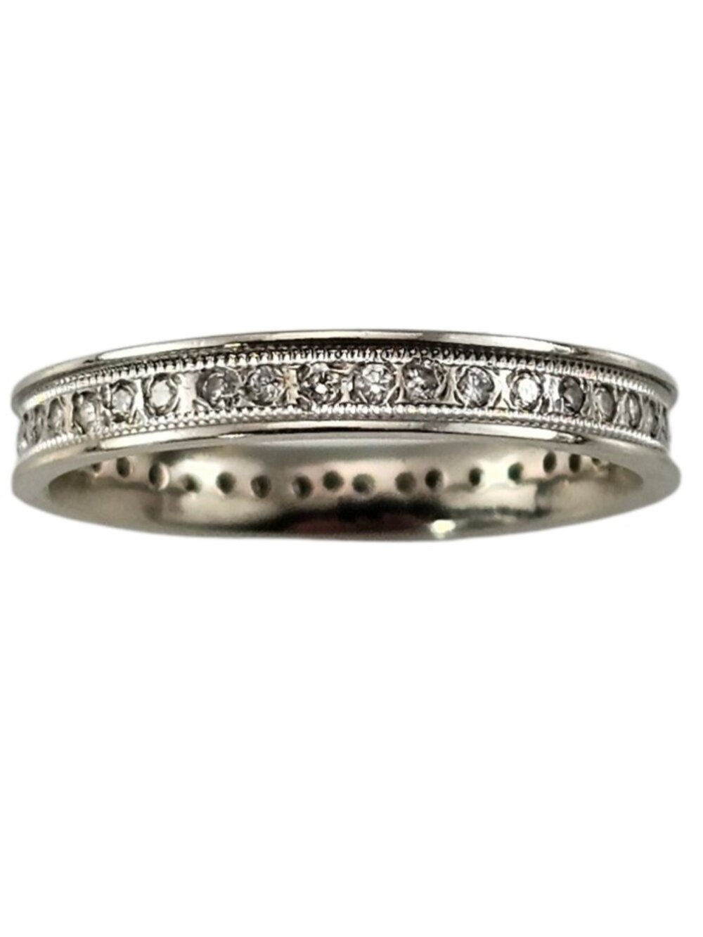 14K White Gold Diamond Eternity Band Ring Size 5.5 #24407